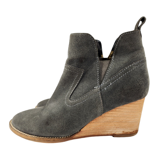 Blondo Wedge Bootie 7M Womens Irving Chelsea Waterproof Gray Suede Leather READ - Picture 3 of 12